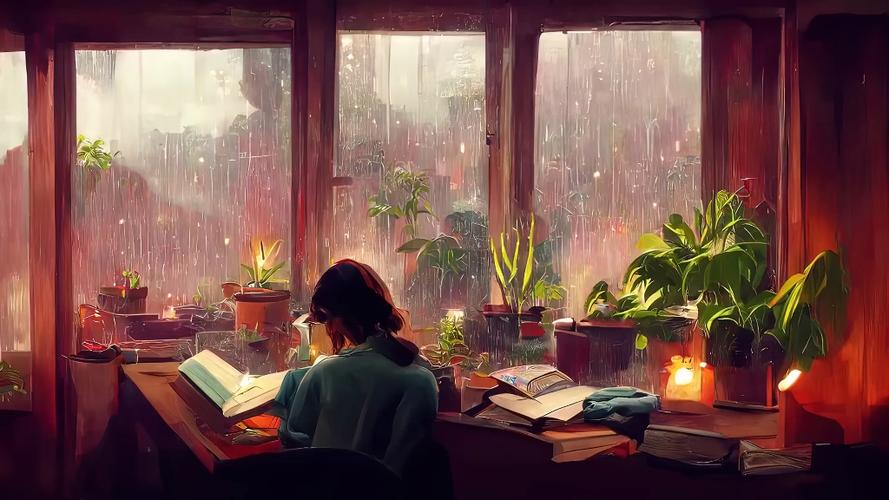 雨中读书人